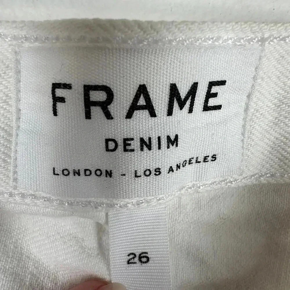 FRAME Denim White Denim Mini Skirt SIZE 26 - Picture 4 of 6